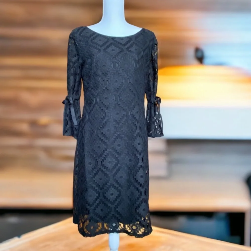 NWOT Women’s R&K Black Lace Dress Size 10 - Picture 2 of 3